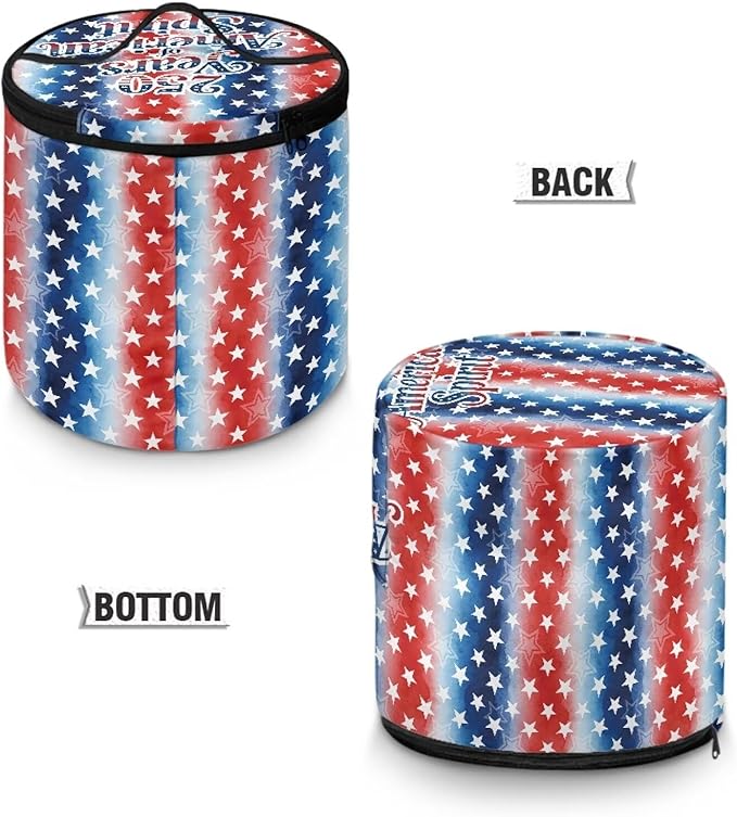 Stars and Stripes Electric Pressure Cooker Insulation Bag for US 250Th Anniversary Stain Resistant Reusable Electric Pressure Cooker Bag with Top Padding Handle