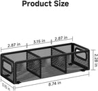 Tea Bag Organizer, Mesh Tea Bag Holder with Handle, Teabag Holder, Tea Station Organizer for Countertop, Pantry, Kitchen, Cabinet - Black