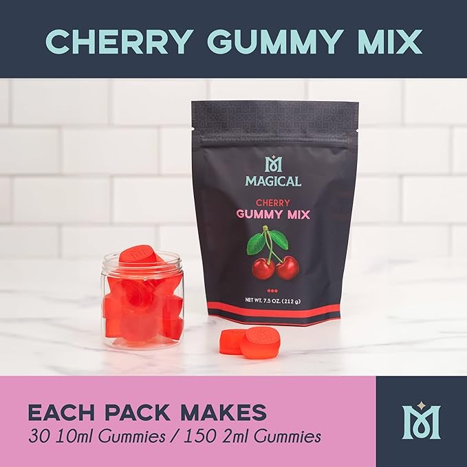 Magical Butter Normal Cherry Gummy Mix – Easy Gelatin Powder for Homemade Gummies – Fruity Candy Mix for DIY Treats