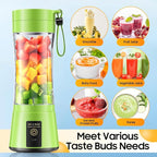 Portable Blender for Smoothies & Shakes - Cordless Personal Size Blender with 6 Blades, 380Ml Juice Cup, Lightweight & Rechargeable, Freshly Squeezed for Picnic/Sports/Office