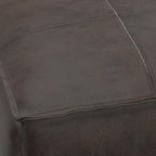 SIMPLIHOME Sheffield Square Pouf - 18 inch Wide Genuine Leather Ottoman in Distressed Dark Brown, Boho-Style Footrest, Extra Seating, or Accent Piece for Living Room or Bedroom, Assembled