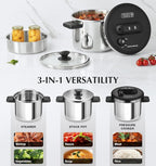 KOCH SYSTEME CS 14 Piece Stainless Steel Cookware Set with Pressure Cooker, Stainless Steel Pressure Cooker with Pots and Pans Set, 18/10 Stainless Steel Cookware Set, Induction Ready