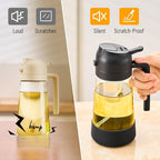PARACITY 2 in 1 Oil Dipenser Bottle with Silicone Bottom (Black-2PCS)