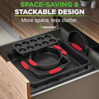 NutriChef 10-Piece Nonstick Kitchen Oven Baking Pans - Premium & Stylish Non-Stick Carbon Steel - Commercial Grade Restaurant Quality Metal Bakeware with Silicone Handles - Easy to Clean, NCSBS10S