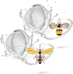 TeaSanavie Handmade Tea Ball Infusers - 2pcs, Honey Bee Strainers with Bee Charm Pendant for Loose Leaf Tea