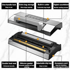 Upgraded Precision Fast-Vacuum Sealer, LIWUNON Commercial Full Automatic Food Vacuum Sealer Machine, Double Heat Seal, Built-in Cutter&Bag Storage, Powerful Food Vacuum Saver, 2 Bag Rolls&hose