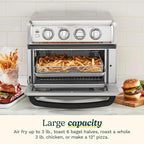 Cuisinart Air Fryer Toaster Oven, 1800W, 8-in-1 with Air Fry, Convection, Broil & Warm, 0.6 Cubic Feet, 60-Minute Timer, TOA-70NAS, Stainless Steel