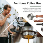 54mm Bottomless Portafilter for Breville Barista Express/Pro/Touch/Bambino18-21g Precision Basket, Stainless Steel 304 Filter Basket, Naked Portafilter for Espresso Extraction(54mm Walnut)