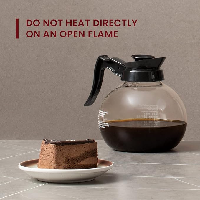 SYBO Coffee Pot Decanter, 12-Cup Glass Coffee Decanter Black