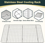 Wildone Baking Sheet with Rack Set (2 Pans + 2 Racks), Natural Aluminum Commercial Quality Cookie Sheet with Cooling Rack, Nonstick Baking Pan, Warp Resistant & Heavy Duty, Half Sheet Size