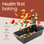 Nonstick Loaf Pan Set Pack of 4, Carbon Steel 11" Large Baking Bread Pan, Oven Safe Up to 450°F, PFOA, PFOS, PTFE Free, Space Saving Stackable Design, Stain Resistant, Dishwasher Friendly, Gray Marble