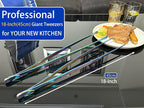 JETKONG 2 Pcs 18 Inch (45cm) Stainless Steel Grill Tongs Heavy Duty Giant Tweezer Tongs, Extra Large Tweezers Tools for Cooking, Grilling, BBQ and Turning Food (Rainbow)