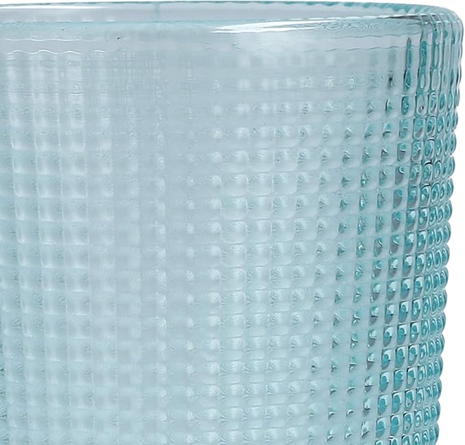 Fortessa Malcolm Double Old Fashioned Cocktail Glass 6 Pack, 11.5-Ounce, Pool Blue