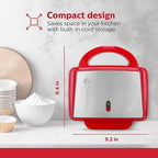 Holstein Housewares Non-Stick 6-Count Electric Cupcake Maker Machine – Bakes 6 Cupcakes, Muffins, Pizza Cups, Cinnamon Buns – Perfect for Gifts, Birthdays, Holidays, or Bake Sales, Red