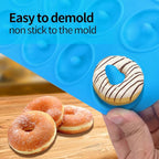 12 hole Silicone Donut Pan, Bite Size Silicone Donut Molds for baking, Mini Donut Mold Heat Resistant, Mini Donut Pan for baking Donuts, Muffin, Cake Biscuit Bagels, Non-stick Bottom, Dishwasher Safe