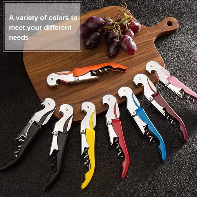 Waiter Corkscrew Professional Wine Opener with Foil Cutter,Manual Wine Bottle Opener for Servers, Bartenders and Waiter (1, Black)