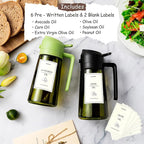 TrendPlain - Original 16oz/470ml Olive Oil Dispenser Bottle for Kitchen Gadgets and Air Fryer Accessories - Olive Oil Sprayer for Cooking w/Stickers - Navy