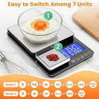 KKZ 0.001oz/33lb Kitchen Scale, Dual Platform Food Scale Grams and Ounces for Weight Loss Baking Cooking Meal Prep Sourdough Bread, Stainless Steel