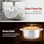 SUNHOUSE Stainless Steel Stock Pot - 13 Quart Heavy-Duty Induction Cooking Pot with Visible Lid for Pasta, Soup, Spaghetti - Nonstick Thick-Bottom Deep Stockpot for Canning, Boiling, and Simmering