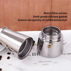 Stainless Steel Moka Pot Espresso Maker,Stovetop Moka Pot, Percolator Coffee Pot,Italian Coffee Maker,Cuban Café Brewing,Greca Coffee Maker (6 CUP)