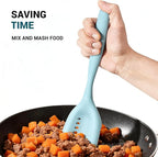 Mincing Spatula Meat Chopper, Hamburger Grinder, Premium Heat Resistant Smasher for Ground Beef, Potato Mix Tool, Meat & Poultry Tenderizers-Aqua