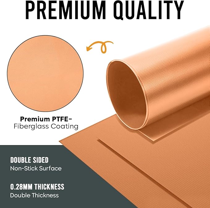 Non Stick Oven Liners for Bottom of Oven, 3 Pack Large Heavy Duty Mats, 17” x 25” BPA and PFOA Free Reusable Mat for Toaster Electric Gas Stove Microwave Charcoal or Gas Grills (Copper)