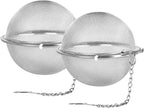 Fu Store 2pcs Stainless Steel Mesh Tea Ball 3.55 inches Tea Strainers Teas Infuser Strainer Filters for Teas