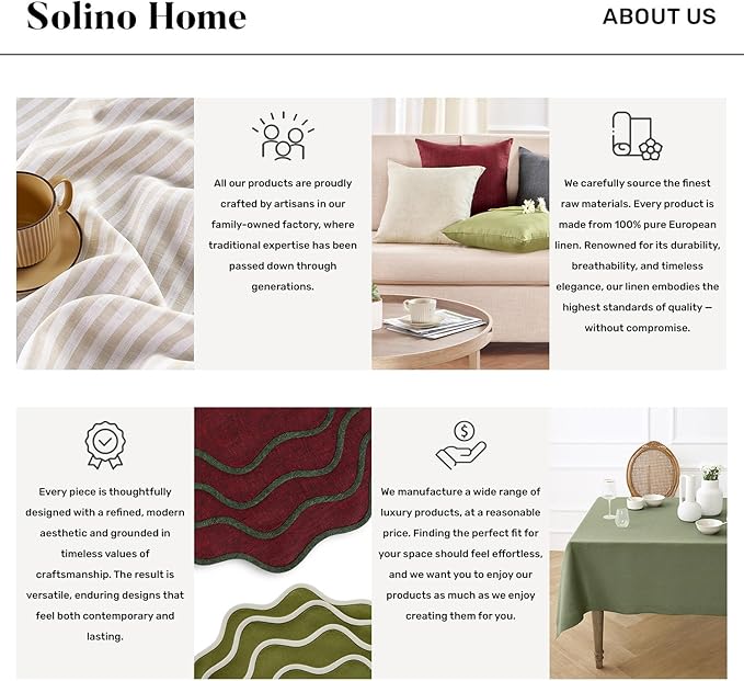 Solino Home Linen Cloth Placemats Set of 4-100% Pure Linen Chambray Grey Placemats 14 x 19 Inch - Athena
