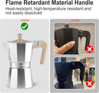 Sivaphe Aluminum Moka Pot 12 Espresso Cups, Percolator Espresso and Coffee Maker, Portable Stovetop Italian and Cuban Café Brewer for Home and Camping Sliver