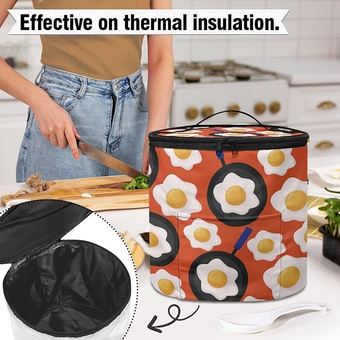Fried Egg Electric Pressure Cooker Storage Bag Anti Splash Oil-proof Electric Pressure Cooker Insulation Bag Enclosed Bottom