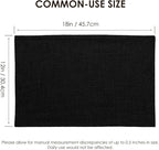 Placemats Set of 4, Bilayer Thickened Linen Place Mats Heat Resistant Machine Washable Wrinkle Free Carefully Selected Polyester Mats for Kitchen/Dining/Coffee Table (Black)