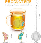 NSTaygate 2pcs Tea Steeper for Loose Tea,Tea Infuser Tea Balls for Loose Tea with Charm Handmade Cute Butterfly BFF Pendant Loose Leaf Tea Steeper Tea Strainer for Girls Women Best Friend Gift