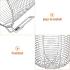 Cabilock Dishwasher Chopstick Basket with Hooks, Stainless Steel Kitchen Utensil Holder, Cutlery Organizer for Chopsticks Spoons Forks Straws, Small Hanging Silverware Drying Rack, 3pcs