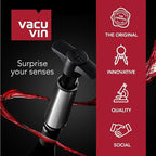 Vacu Vin Wine Saver Pump Blue with Vacuum Wine Stopper - Keep Your Wine Fresh for up to 10 Days - 1 Pump 8 Stoppers - Reusable - Made in the Netherlands