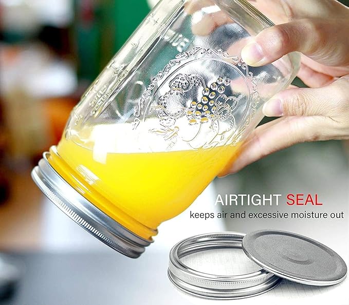 Esrentle Wide Mouth Mason Jars 32 oz - 12 Pack Large Glass Mason Jars with Airtight Lids and Bands, 1 Quart Glass Jars for Pickling, Canning, Fermenting and Food Storage, Microwave & Dishwasher Safe