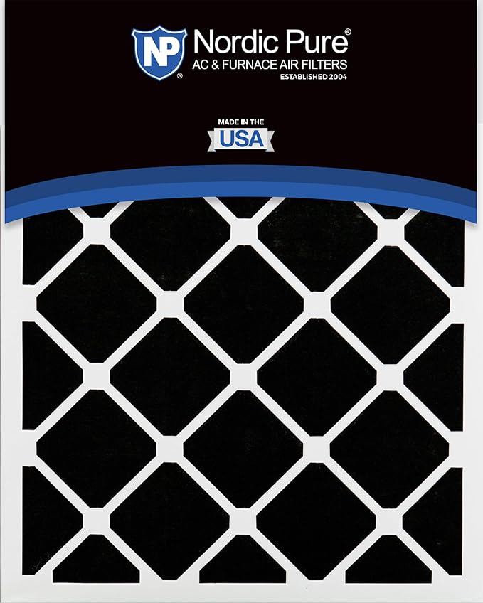 Nordic Pure 20x20x1 (19 1/2 x 19 1/2 x 3/4) Pleated Air Filters MERV 7 Plus Carbon 2 Pack
