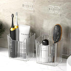 4 Pack Acrylic Wall Mount Organizer, Adhesive Cabinet Door Storage Bins, Clear Makeup Containers, Stackable Organizer Basket for Kitchen, Bathroom, Cabinet, Pantry, Office