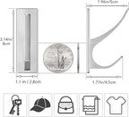 pickpiff Silver Self Adhesive Coat Hooks for Hanging: 13LB Extra Strong Stainless Wall Hook for Towel, Utensil, Backpack, Hat, Sturdy Metal Hanger for Bathroom, Kitchen, Door, 4-Pack