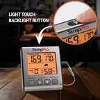 TempPro Digital Meat Thermometer for Cooking and Grilling, BBQ Food Thermometer with Backlight and Kitchen Timer, Grill Temperature Probe Thermometer for Smoker, Oven, Baking,Oil(Previously ThermoPro)