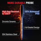 TempPro TempSpike 2000FT Wireless Meat Thermometer Digital with 2 Ultra-Thin Meat Probe, Grill Thermometer Wireless for Smoker, BBQ, Grill, Turkey, Kitchen Cooking Thermometer (Previously ThermoPro)