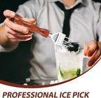 Ice Picks for Breaking Ice: Stainless Steel Ice Crusher with Safety Wood Handle, Japanese Style Ice Chipper Three Prong Ice Pick Tool Bar Wine Tools Ice Breaker Tool for Kitchen Bars Bartender