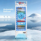 Commercial Beverage Refrigerator with Glass Door, 383L Display Fridge Beverage Cooler with Customizable Lightbox Adjustable Shelves, Drink Fridge Merchandiser for Restaurant Shop, White
