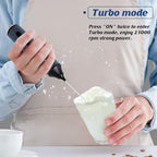 FoodVille MF05 Rechargeable Milk Frother USB Charging Handheld Foam Maker with Stainless Balloon Whisk for Cappuccino, Latte, Bulletproof Coffee, Keto (Grey without Stand)