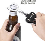Beneno Wine Opener, Zinc Alloy Premium Wing Corkscrew with Multifunctional Bottles Opener, Sharp Wine Corkscrew with Ergonomic Non-Slip Wing Handle, Upgrade Black