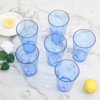 JGIRL Unbreakable Plastic Drinking Glasses [Set of 6] Shatterproof Tumblers, Reusable Glass Cups, Dishwasher Safe (16 Ounces)