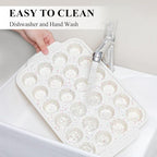 Vinino Silicone Mini Muffin Pan for Baking, 24 Cups Mini Cupcake Pan with Reinforced Frame, Nonstick Muffin Tray with Non-Slip Handle, Silicone Molds for Oven, BPA Free, Dishwasher Safe