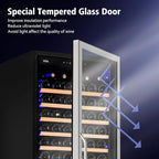 24 Inch Wine Cooler Refrigerator, 179 Bottles Professional Wine Cellars with Powerful Compressor,Quiet Operation and Elegant Design for The Wine Lovers