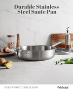 Stainless Steel Cookware Set, 8 Pcs Tir-Ply Pots and Pans Set, PFOA&PTFE Free, Dishwasher&Oven Safe, Kitchen Induction Compatible, ollas de acero inoxidable para cocinar