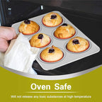 P&P CHEF Muffin Pan Cupcake Baking Pan Set, Stainless Steel Muffin Tin Tray for Mini Cake Tart Quiche, Oven & Dishwasher Safe, Non-toxic & Heavy-duty, (6 Cup, 1Pc)