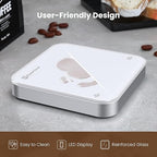 Maestri House Mini Coffee Scale with Timer, USB-C Rechargeable Espresso Scale, 2kg/0.1g Accurate Scale for Espresso and Pour-Over Coffee, Portable Digital Kitchen Scale with Auto Timer (White&Silver)